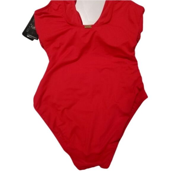 LAUREN RALPH Ralph Lauren Ring Over The Shoulder One Piece Swimsuit New 6 - Picture 7 of 16